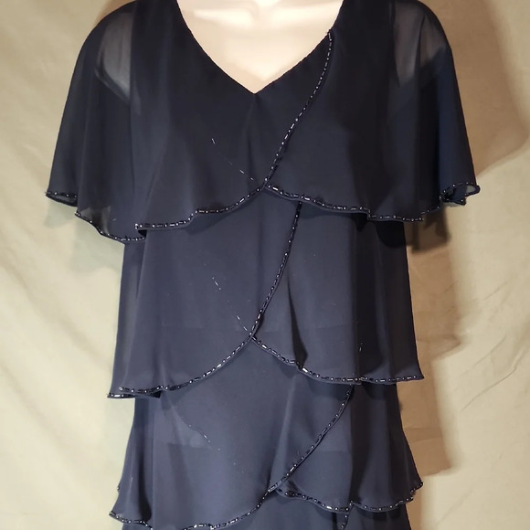 Patra Stunning Navy Blue Dress In Good Condition - Picture 3 of 11
